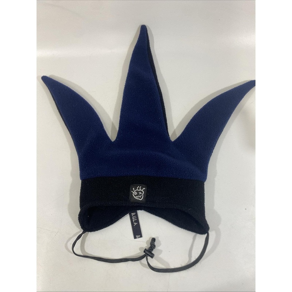 Vintage Bula Jester Fleece Winter Ski Hat Snowboard Beanie USA 90s Blue & Black